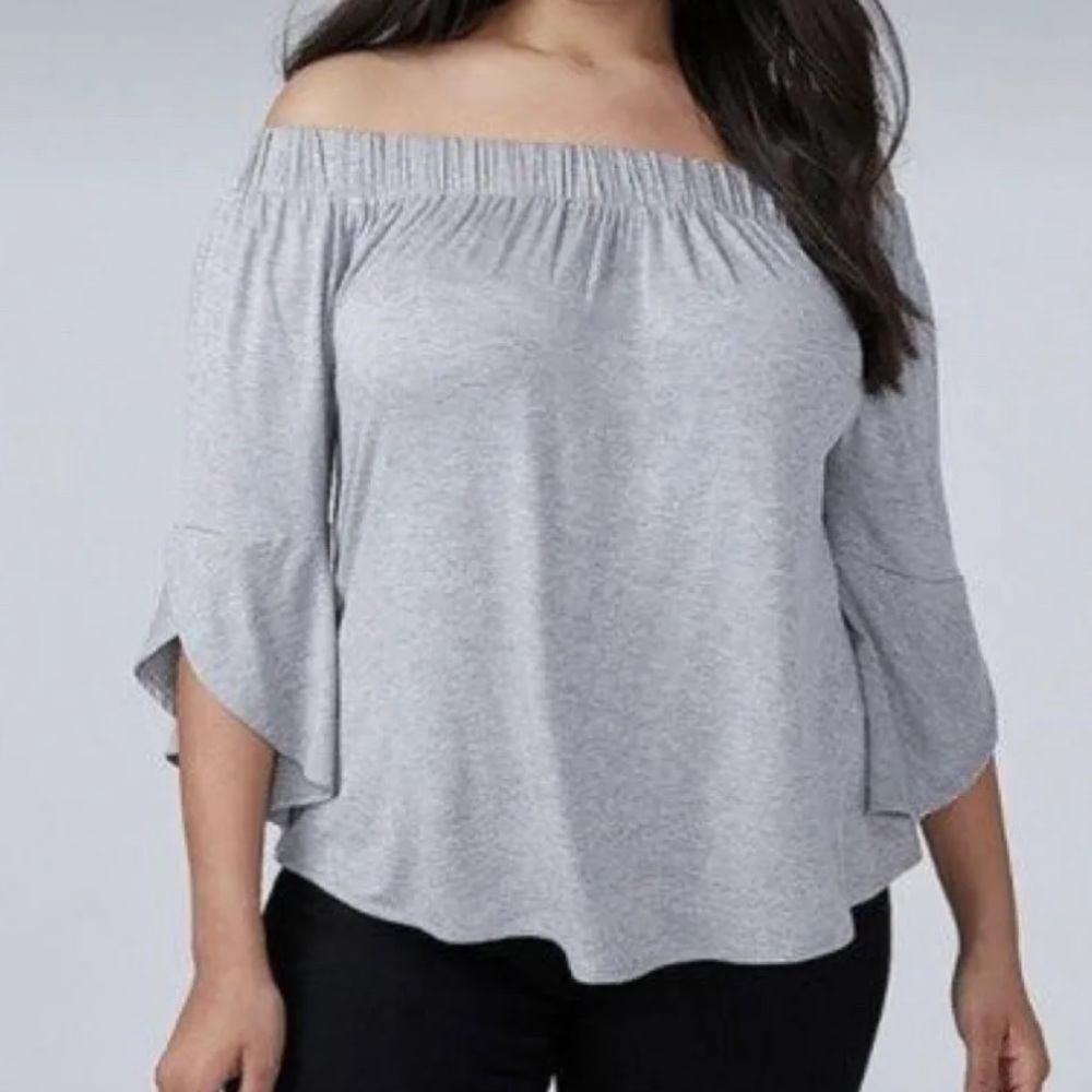 Lane Bryant Off Shoulder Bow Jersey Knit Top